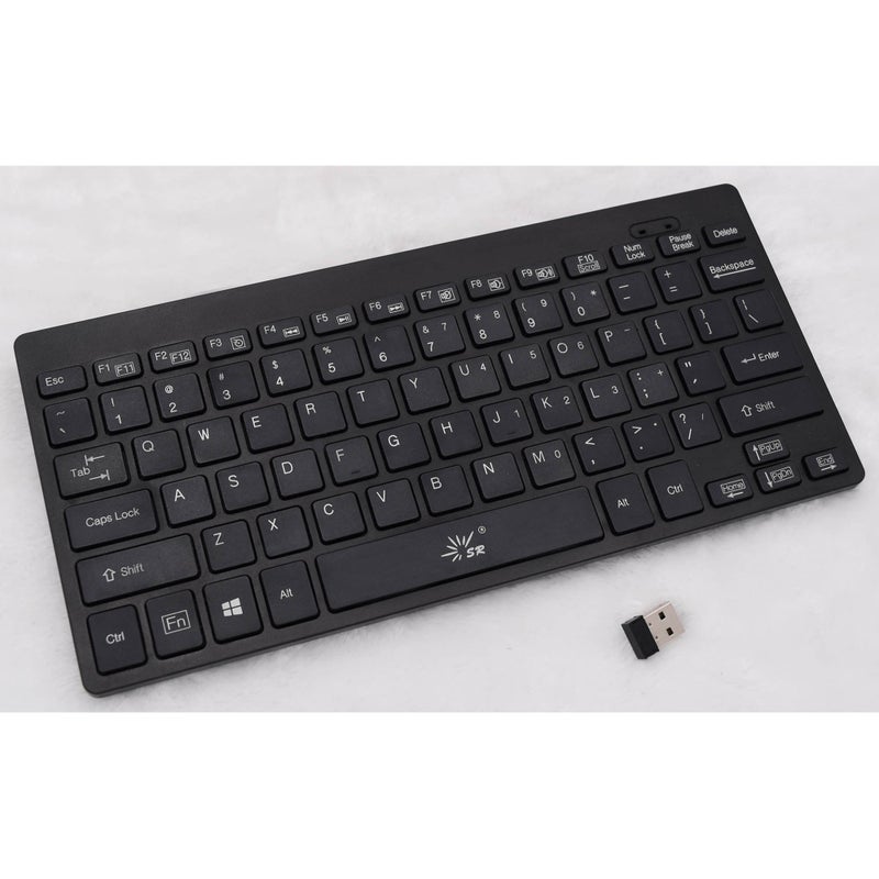 SR Mini Keyboard 2.4G Wireless Thin Light 78 Keys USB Multimedia Small for Pc Computer Laptop (Black) - Image 3